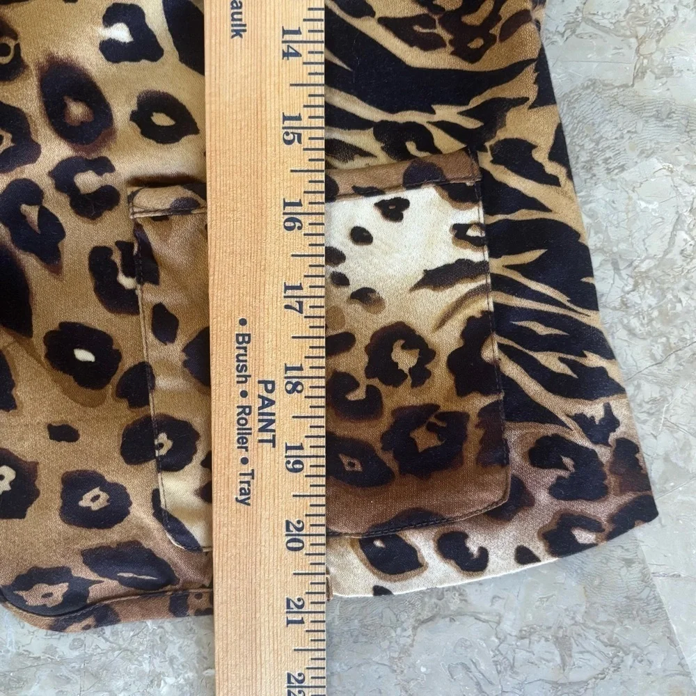 Versailles Animal Print Blazer Jacket Size 6 Leopard & Tiger Mixed Y2K Inspired